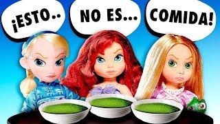  ¡A Rapunzel, la Sirenita y Elsa bebés no les gusta el comedor de la escuela! │ Princesas Disney!