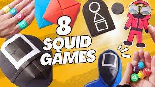 DIY ALL GAMES OF SQUIDGAME | Best paper toys | How to make paper ddakji , flying stone, gonggi, jegi