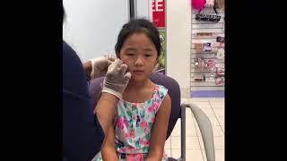 Lia and Lindsay got ears pierced!