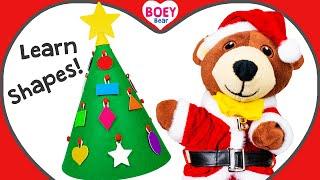 CHRISTMAS Kids Video - Learn SHAPES with BOEY Bear | Toddler & Baby Colours and Shapes Video