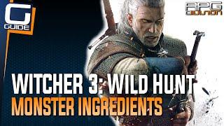 Witcher 3: The Wild Hunt - Monster Ingredients (How to get Monster Carapace, Eye, Essence, Tongue..)