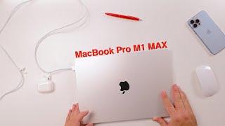 Silver Apple MacBook Pro M1 MAX 64 GB (ASMR unboxing)