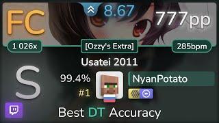  NyanPotato | IOSYS - Usatei 2011 [Ozzy's Extra] +HDDT 99.4% (#1 777pp FC) - osu!