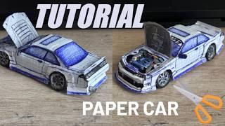 How to make Nissan Silvia s14 PaperCraft