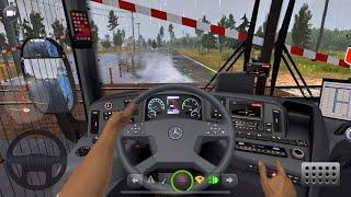 Bus Simulator Ultimate Mobile GamePlay | Drive the Mercedes-Benz Tourrider Business Bus in Rain