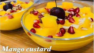 Fresh mango custard Recipe | using fresh mangoes and custard powder |delicious &easy mango pudding