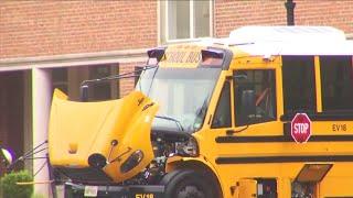 No one hurt after school bus catches fire