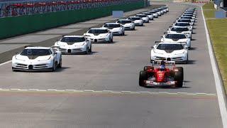 Ferrari F2004 Michael Schumacher vs Bugatti Centodieci Sports at Monza GP