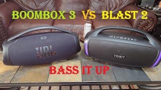 Tribit Stormbox Blast 2 vs JBL Boombox 3  Got Bass? Let's See How They Compare  Battery Powered 