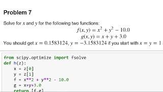 Python Symbolic and Numeric Solutions