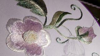 Amazing Flower Art Made With Needles! Silk Satin Embroidery