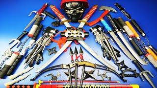 A Collection of Toy Guns and Ninja Toys! Toy Kunai,Sai,Nunchaku,Sword,Shurikens !