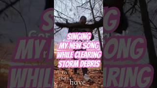 Recording a video while cleaning up storm debris #originalmusic #homeimprovement #dadmusician