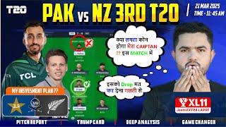 NZ vs PAK 3rd T20I Dream Prediction | NZ vs PAK Dream Team | NewZealand Vs Pakistan Match Analysis