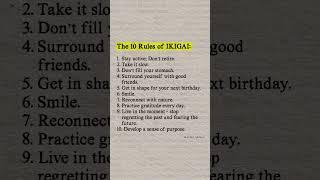 The 10 Rules of IKIGAI #shorts