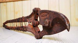 Restoration of rusted electric cable cutters picked up at the scrap yard - successful restoration .