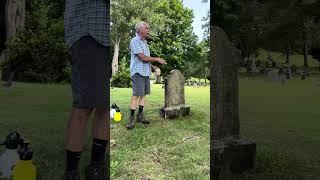 Headstone Cleaning by Jon Appell of Atlas Preservation.