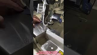 How we apply the hot melt adhesive film to the fabrics edge with trimming edge by ultrasonic machine