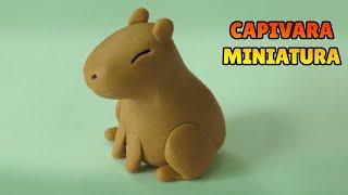 DIY how to make MINIATURE CAPYBARA - Play doh, polymer clay, fondant tutorial