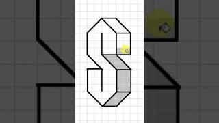 how to draw 3D letter S