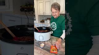 Making taco soup in the crockpot on cold winter days