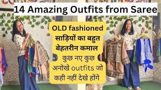 14 Dress Design from Old Saree/ पुरानी साड़ी सें डिज़ाइनर ड्रेस बनाए /#creativemaa #muktajaindesign