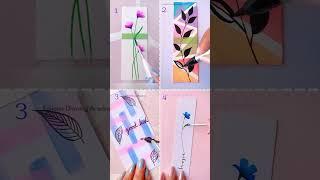 Four types of bookmarks || Easy painting ideas #creativeart  #satisfying #shorts