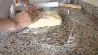 Croissant dough laminating -First Fold