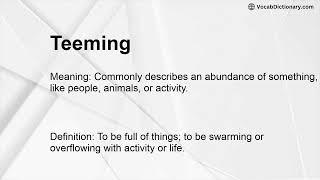 Teeming Meaning