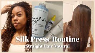 Updated Silk Press Routine | Straight Hair Natural Routine | Olaplex, Cecred + K18 | Zenese Ashley