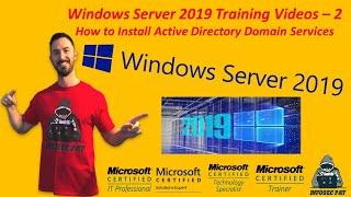 How to Install Active Directory Domain Services Server 2019 Video - 2  Windows Server 2019 Training.