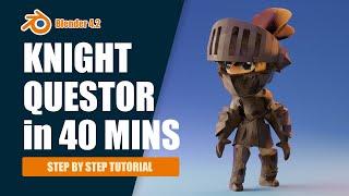 40 Minute Knight Questor Model for Beginners | Step by Step Tutorial | Blender 4.2 2024