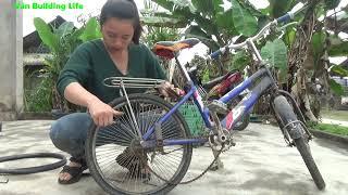 TIMELAPSE: 6 Days Help The Boy In Village Repair And Maintain Broken Mini Bicycle | Mechanical Girl