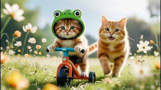  Mama Cat Trades Potatoes for Yarn to Knit a Frog Hat for Her Kitten ️#cat #cute #funny