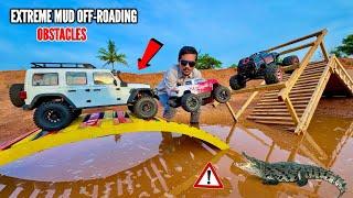 Rc  Mahindra Thar Roxx Extreme Mud off-roading with Obstacles