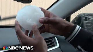 Hailstones the size of baseballs seen in Texas during severe storms