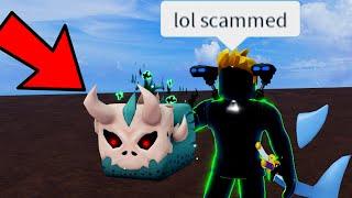 I SCAMMED a Scammer's T-REX Fruit.. He got mad (Blox Fruits)