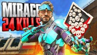 AMAZING Mirage 24 KILLS and 6,300 Damage Apex Legends Gameplay