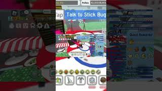 Stick bug beesmas quest reward on bee swarm simulator 