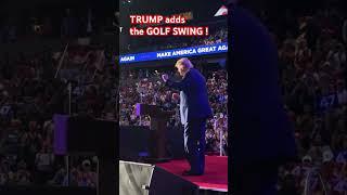 TRUMP adds GOLF SWING ! #trump #joerogan #donaldtrump #theelviscupguy #elvis #shorts #maga #kamala