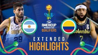 Argentina   vs Colombia   | Extended Highlights | FIBA AmeriCup 2025 Qualifiers