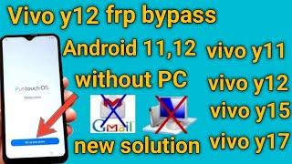 Vivo Y12 FRP Bypass Android 12 | NewSolution | Vivo Y12 Google Account BypassWithout Pc #vivo