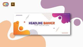 Simple Banner Design || Adobe Illustrator Tutorials