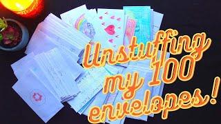 Unstuffing and Counting my 100 envelopes!!! (partial completion and ASMR!!)