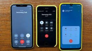 Yellow iPhone 11 vs iPhone 7 vs Samsung A50 "Siri, Place Outgoing Call to Incoming Call!" "To Who?"