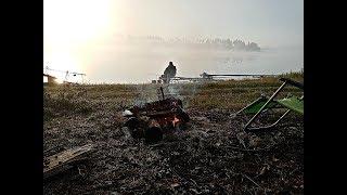 Рыбалка с ночевкой на армейском сухпайке. Наловили 10 кг рыбы. Куры будут довольны