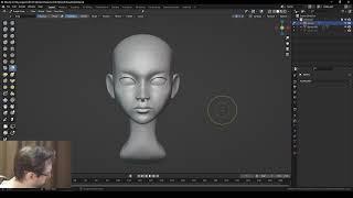 Пробую скульптинг персонажа в Blender