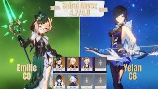 C0 Emilie Trio & C6 Yelan Duo Spiral Abyss 4.8