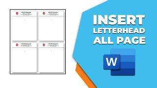 How to insert a letterhead in all pages in Word