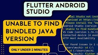 Unable to find bundled Java version for Android Studio On Flutter (SOLVED) | Web Tech